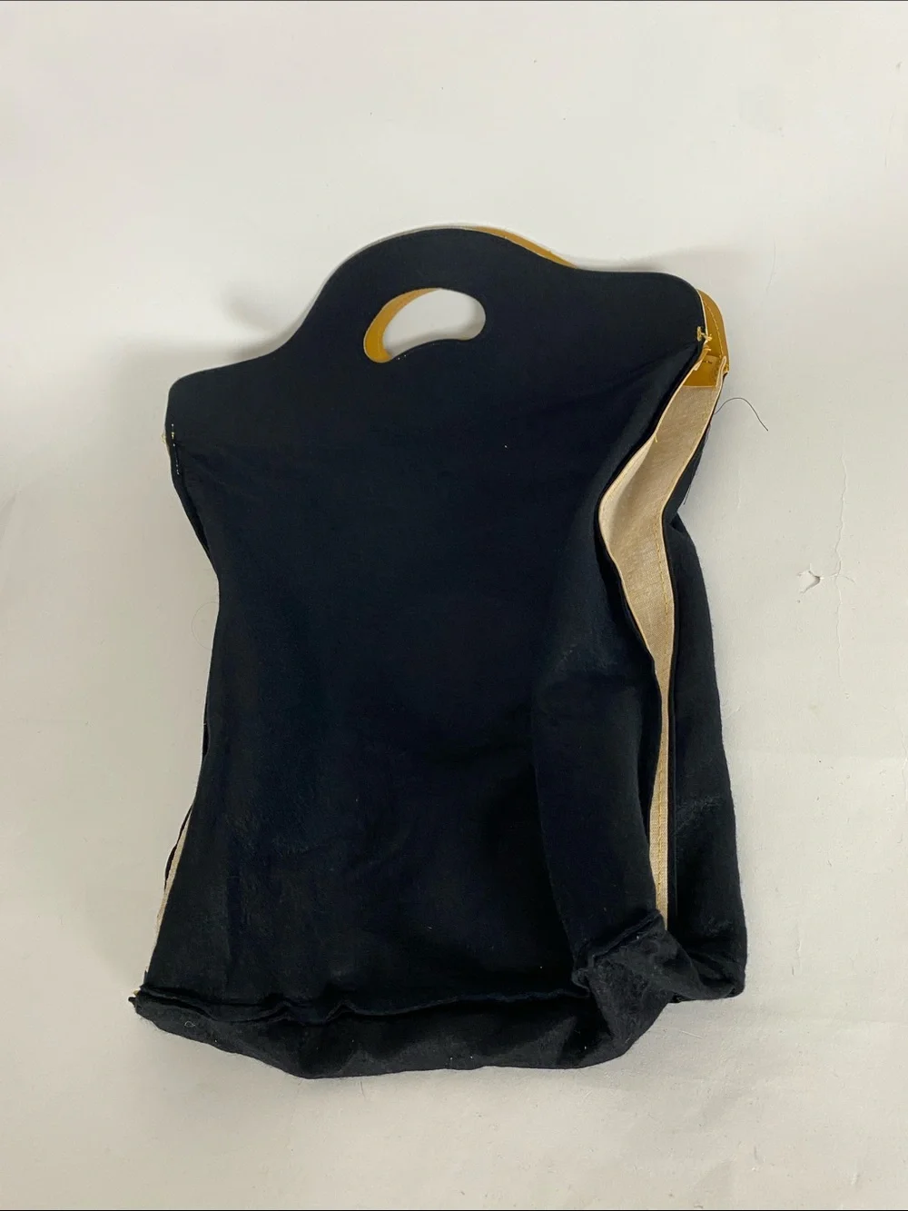 Vintage GUCCI Black Felt Wool Faux Leather Crest Tote Dust Bag